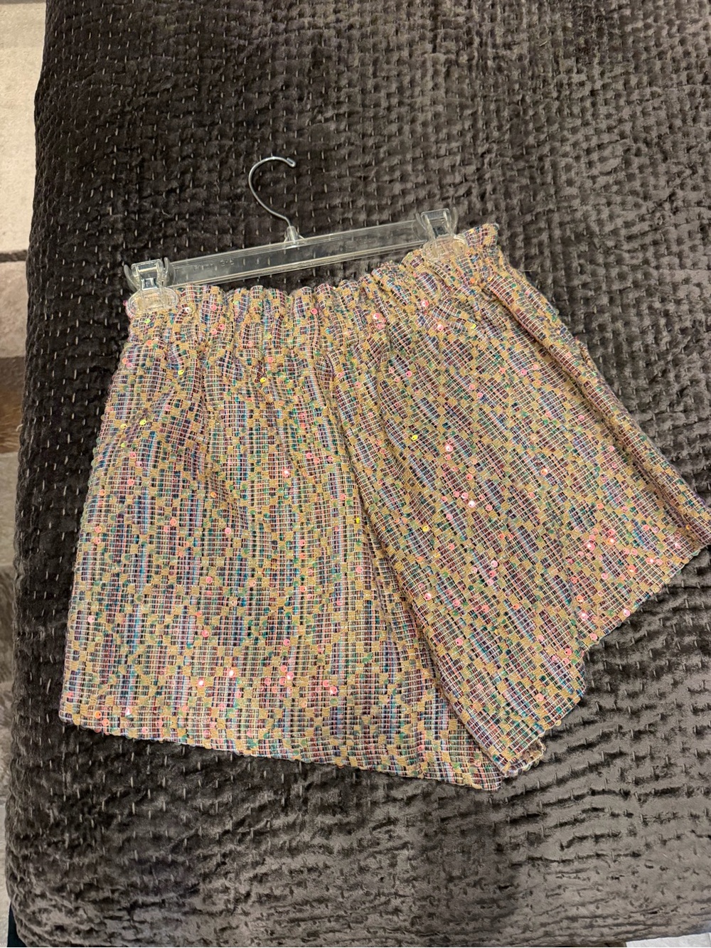 QUEEN OF SPARKLES Multicolor Sequin High-Waist Shorts